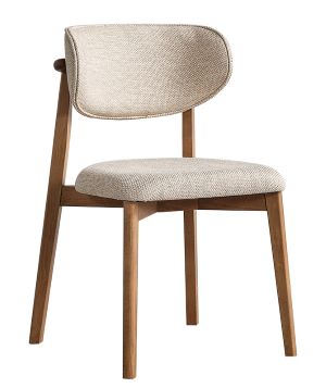 VIOLA FABRIC BEIGE & BEECH WOOD DINING CHAIR