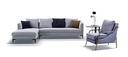 ELARA FABRIC LIGHT BROWN LEFT L SHAPE SOFA WITH 2