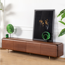 BOLOGNA WALNUT TV CONSOLE IN BRASS LEGS