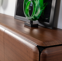 BOLOGNA WALNUT TV CONSOLE IN BRASS LEGS