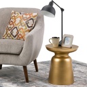 SYDNEE ROUND RESIN IN GOLD SIDE TABLE