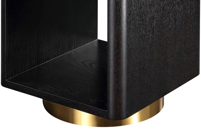 CANGO SQUARE BLACK WOODEN SIDE TABLE