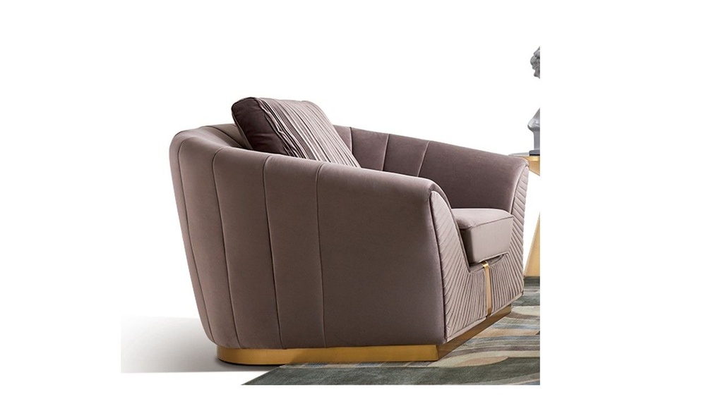 CASWEL CLASSY VELVET BROWN 1 SEATER SOFA