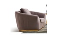 CASWEL CLASSY VELVET BROWN 1 SEATER SOFA