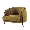 DRAPE FABRIC SILVER WHITE 1SEATER SOFA IN BLACK ME