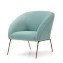 EFFIE FABRIC GRAY 1 SEATER W/ SILVER LEG