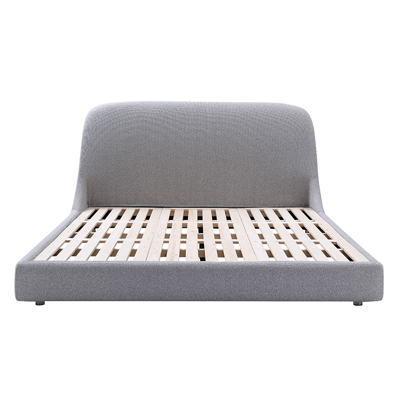 GEO VELVET DARK GRAY KING BED