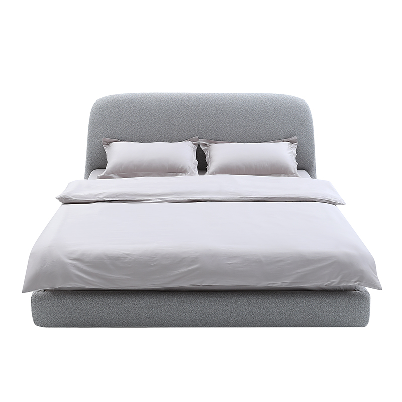 GEO VELVET DARK GRAY QUEEN BED