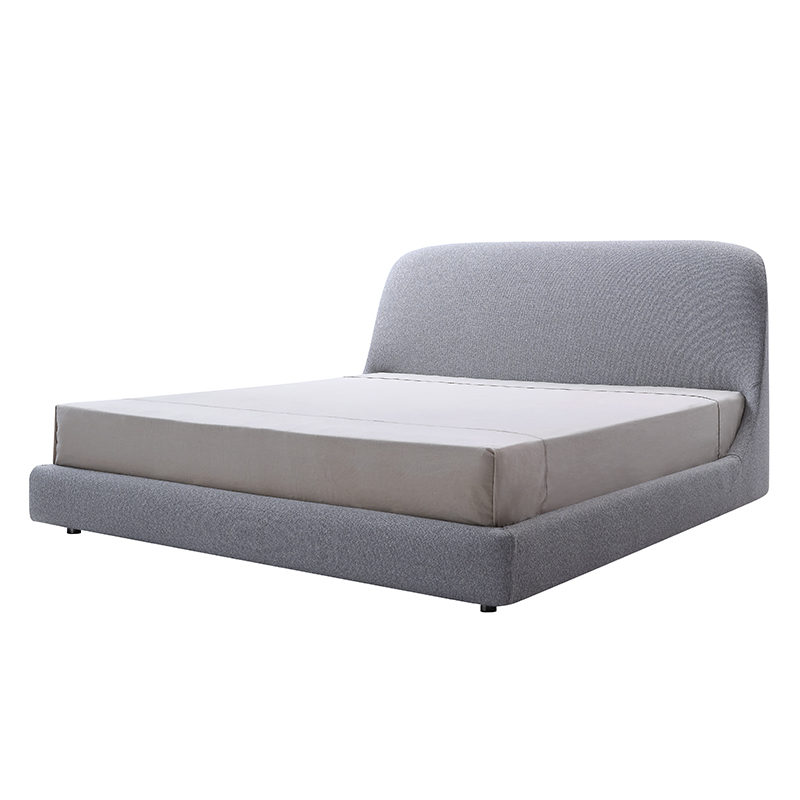 GEO VELVET DARK GRAY QUEEN BED