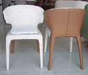 HUDSON SILVER WHITE WITH PU CARAMEL DINING  CHAIR
