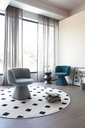 KIBO VELVET SKY BLUE SWIVEL DINING CHAIR
