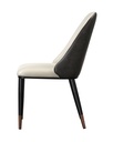 ROSINDA PU GRAY & BEIGE DINING CHAIR IN METAL LEG