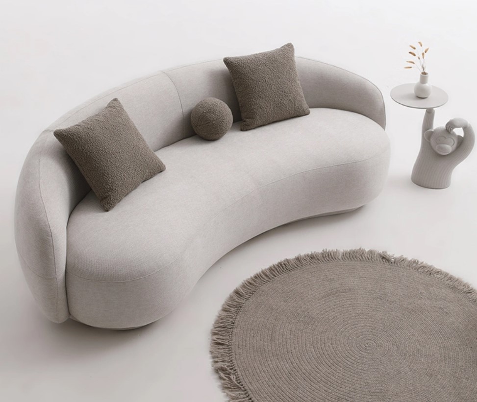 ZONA FABRIC SILVER WHITE ROME42L 3 SEATER