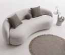 ZONA FABRIC SILVER WHITE ROME42L 3 SEATER