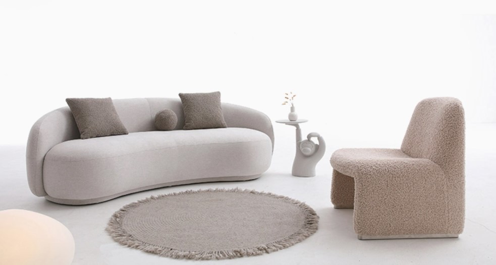 ZONA FABRIC SILVER WHITE ROME42L 3 SEATER
