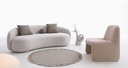 ZONA FABRIC SILVER WHITE ROME42L 3 SEATER
