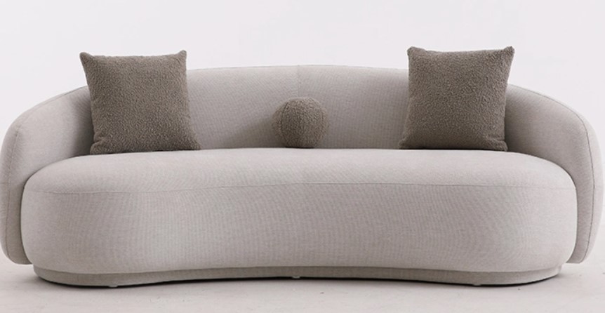 ZONA FABRIC SILVER WHITE ROME42L 3 SEATER