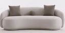 ZONA FABRIC SILVER WHITE ROME42L 3 SEATER