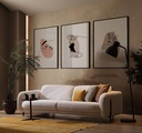 OPPA FABRIC MIXED BEIGE & CREAM 3 SEATER