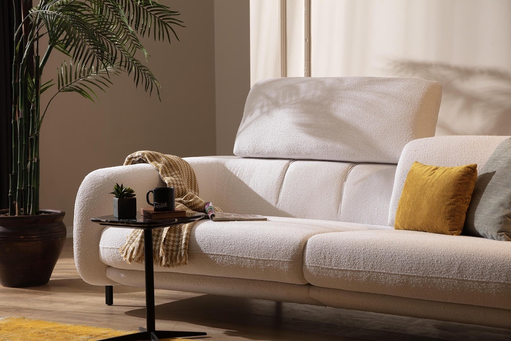 OPPA FABRIC MIXED BEIGE & CREAM 3 SEATER