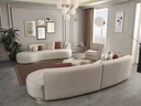 TEDDY 3 SEATER LOUNGE FABRIC BEIGE RIGHT ARM WITH