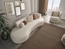 TEDDY 3 SEATER LOUNGE FABRIC BEIGE RIGHT ARM WITH