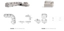 GRANDE FABRIC GRAY CORNER LEFT SOFA
