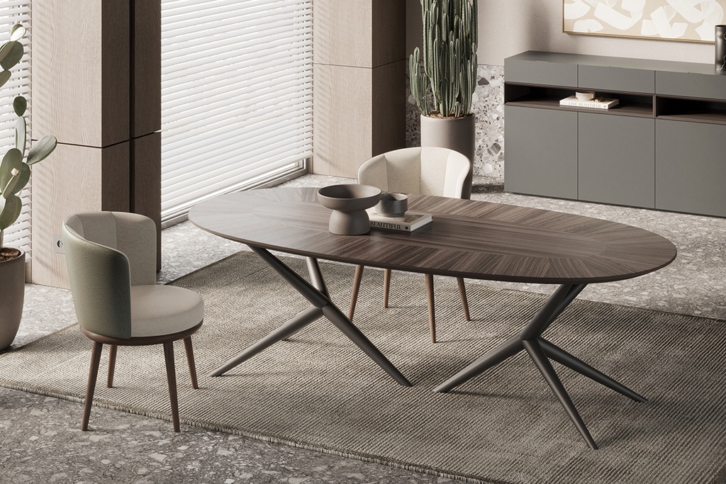 ADRIA OVAL NATURAL WOOD IN WALNUT DINING TABLE