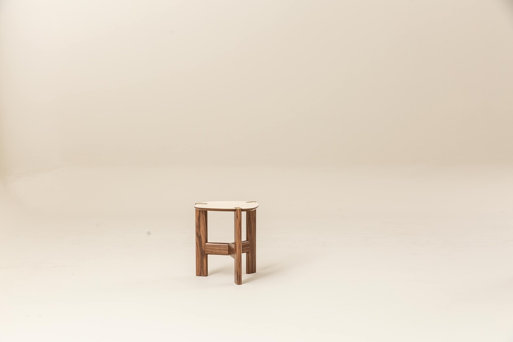 ATLAS WALNUT & CREAM TOP SIDE TABLE