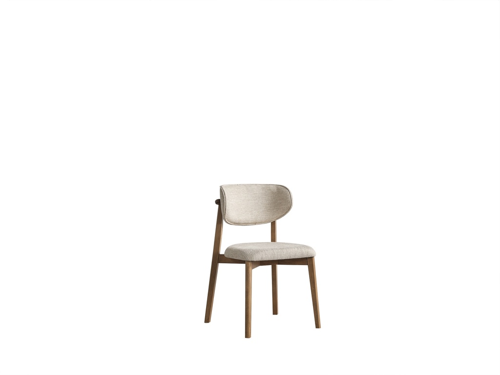 VIOLA FABRIC BEIGE & BEECH WOOD DINING CHAIR