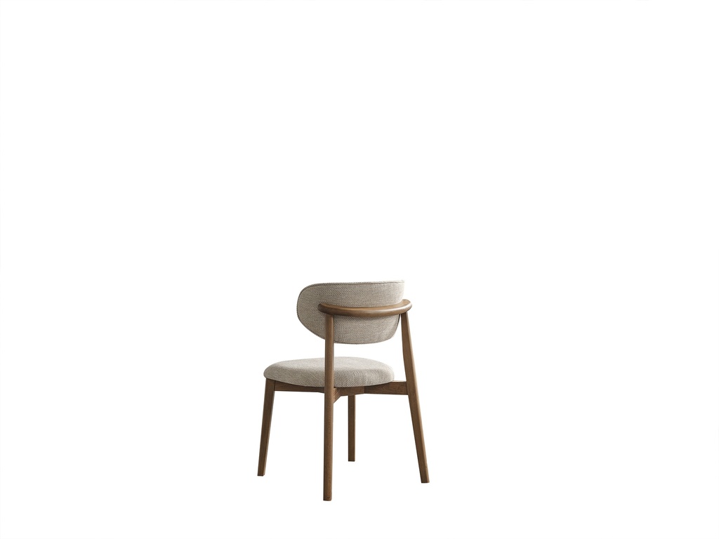 VIOLA FABRIC BEIGE & BEECH WOOD DINING CHAIR