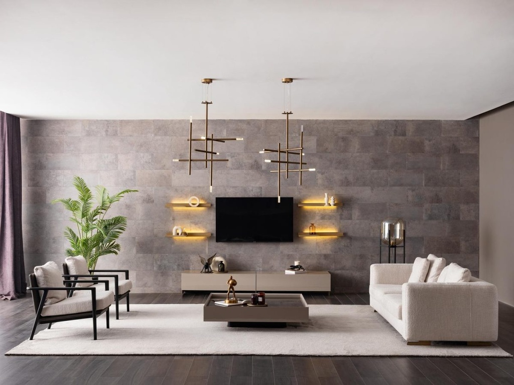EVA TV CONSOLE WITH HANGING SHELVES