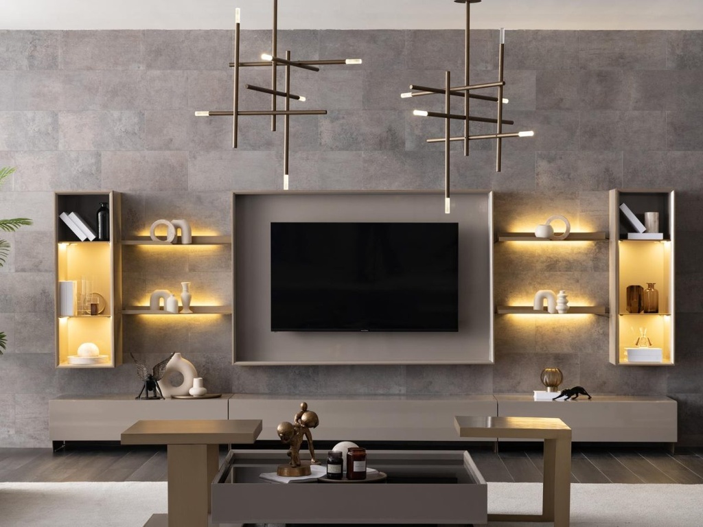 EVA TV CONSOLE WITH HANGING SHELVES