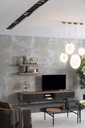LAYLA BLACK GLASS & CHESTNUT SIDE TABLE