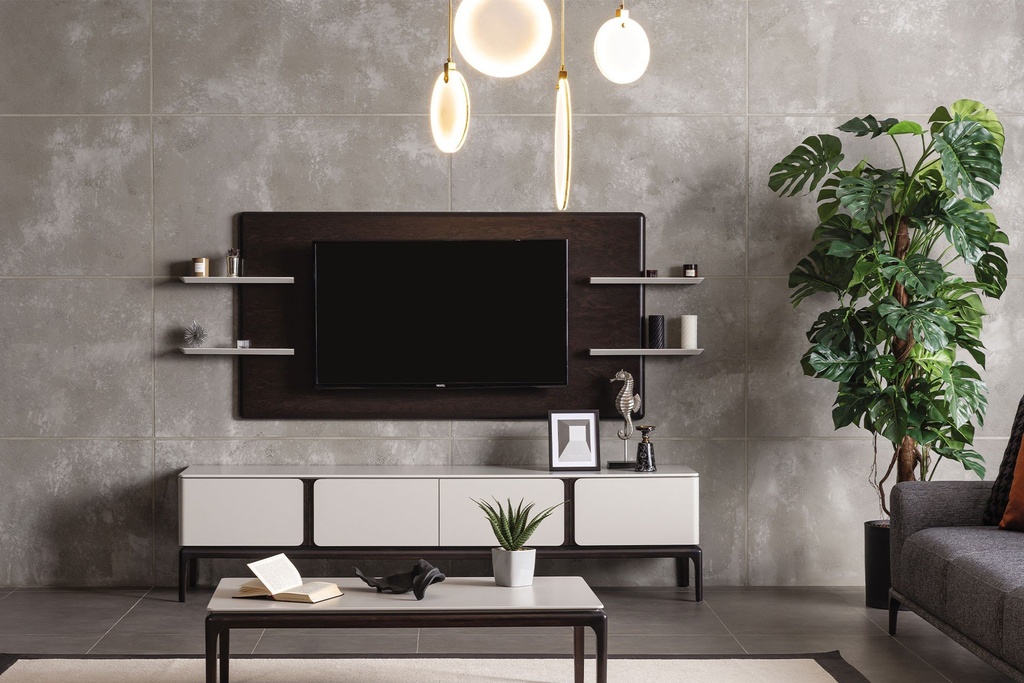LUCCA GRAY & BLACK TV CONSOLE