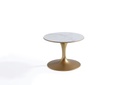 DOTTY ROUND WHITE & GOLD MARBLE SIDE TABLE