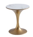 DOTTY ROUND WHITE MARBLE SIDE TABLE