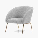 EFFIE GRAY 1 SEATER IN CHROME LEGS