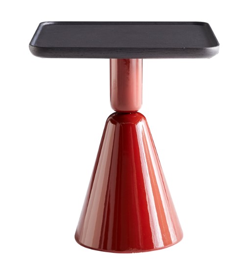 GEO BLACK WITH RED BASE SIDE TABLE