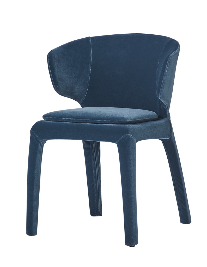 HUDSON VELVET BLUE DINING CHAIR