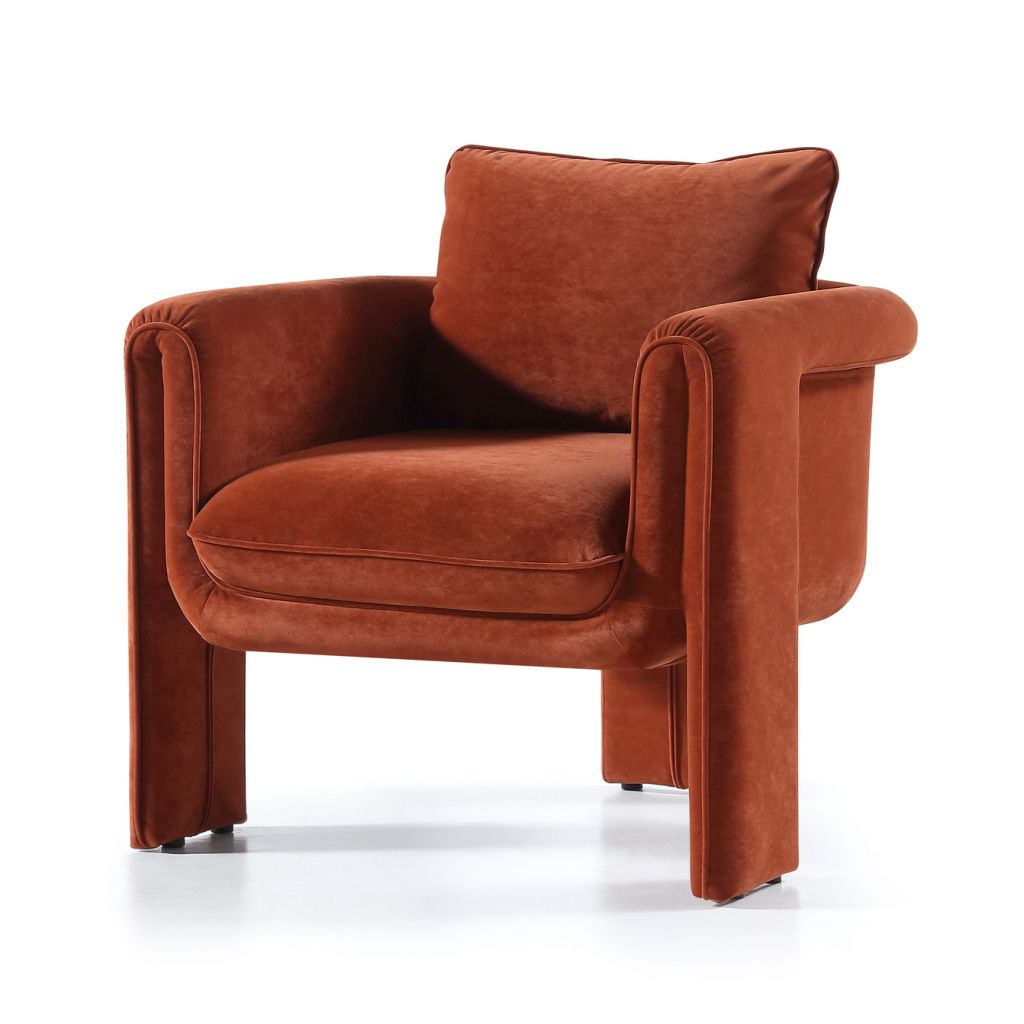 LONE VELVET DARK GRAY ARM CHAIR