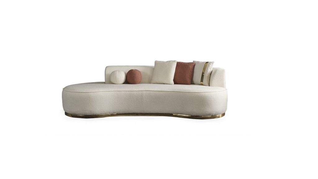 TEDDY BEIGE 3-SEATER IN RIGHT ARM LOUNGE SOFA