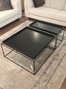TRIO COFFEE TABLE SET 2PCS ONLY WITH BLACK LEGS