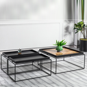 TRIO COFFEE TABLE SET WITH BLACK LEGS