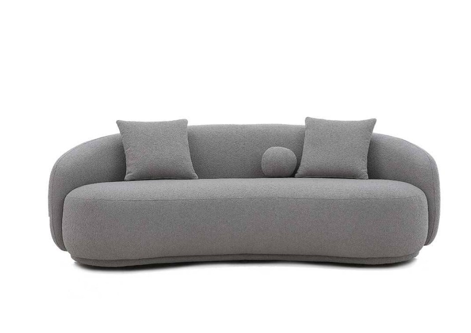 ZONA SILVER WHITE 3-SEATER SOFA