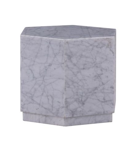 [ZHISTWMA] BAYE WHITE MARBLE SIDE TABLE