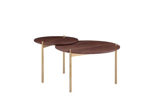 [ZHICTW69] DORNEY WALNUT COFFEE TABLE SET OF 2