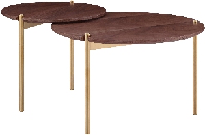 [ZHICTW73] DORNEY WALNUT COFFEE TABLE SET OF 2