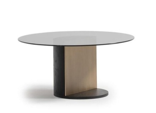 [ORICTGBO] GRANDE GLASS TOP ROUND COFFEE TABLE