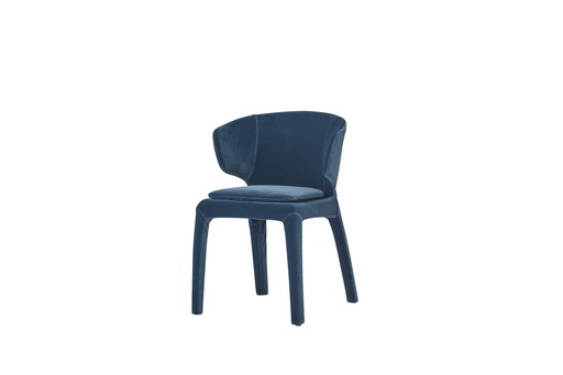 [ZHIDCSWC] HUDSON SILVER WHITE WITH PU CARAMEL DINING  CHAIR